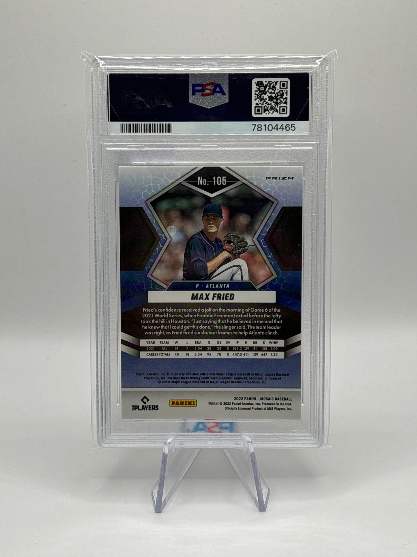 2022 Panini Mosaic Max Fried PSA 10