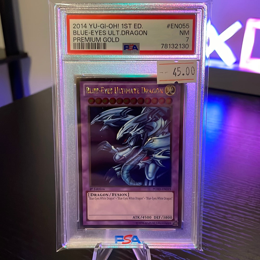 2014 Yu-Gi-Oh! 1st Ed. Blue Eyes Ult. Dragon PSA 7