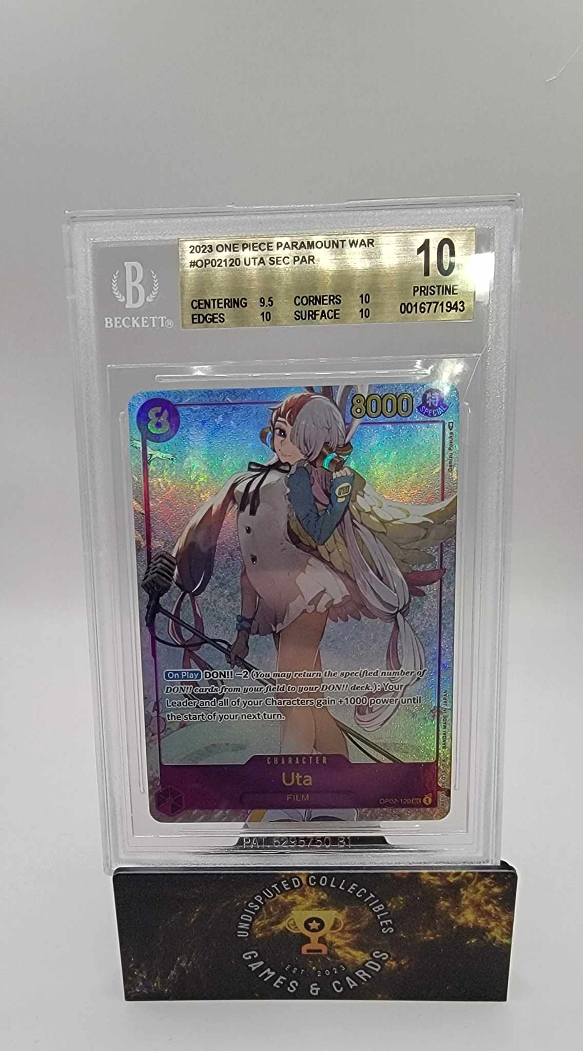 One Piece: Paramount War Uta Secret Rare Alt Art BGS Pristine 10