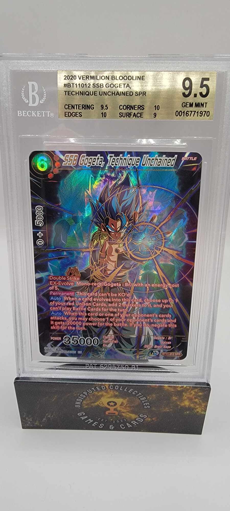 Dragon Ball Super Vermilion Bloodline Super Saiyan Blue Gogeta, Technique Unchained BGS 9.5