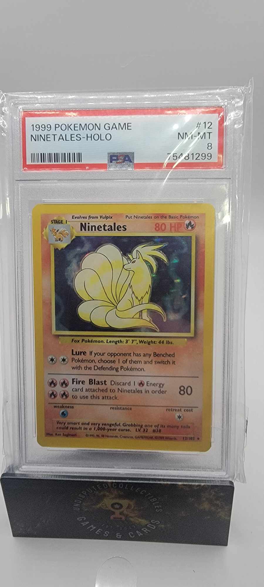 Pokemon Base Set Ninetales Holo PSA 8
