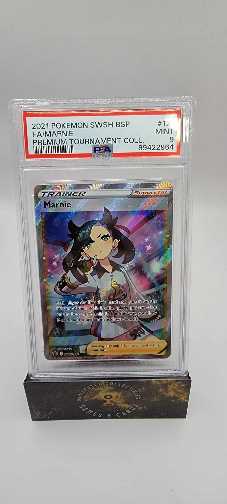 Pokemon Sword & Shield Premium Tournament Collection Marnie PSA 9