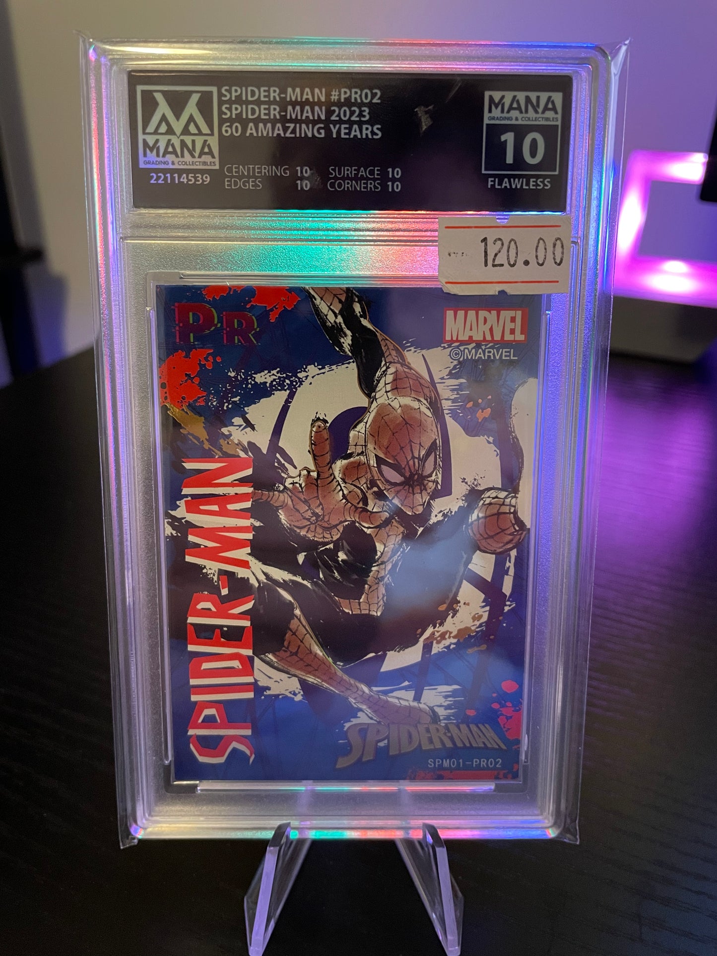 2023 Spider Man “60 Amazing Years” PR Spider Man Mana 10 Flawless