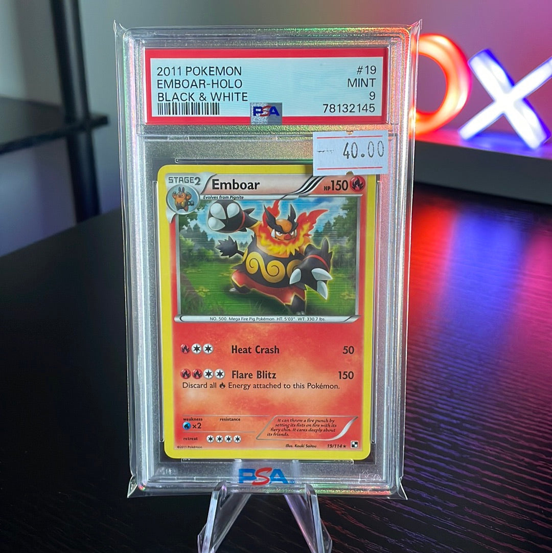 2011 Pokémon Emboar-Holo Black & White PSA 9