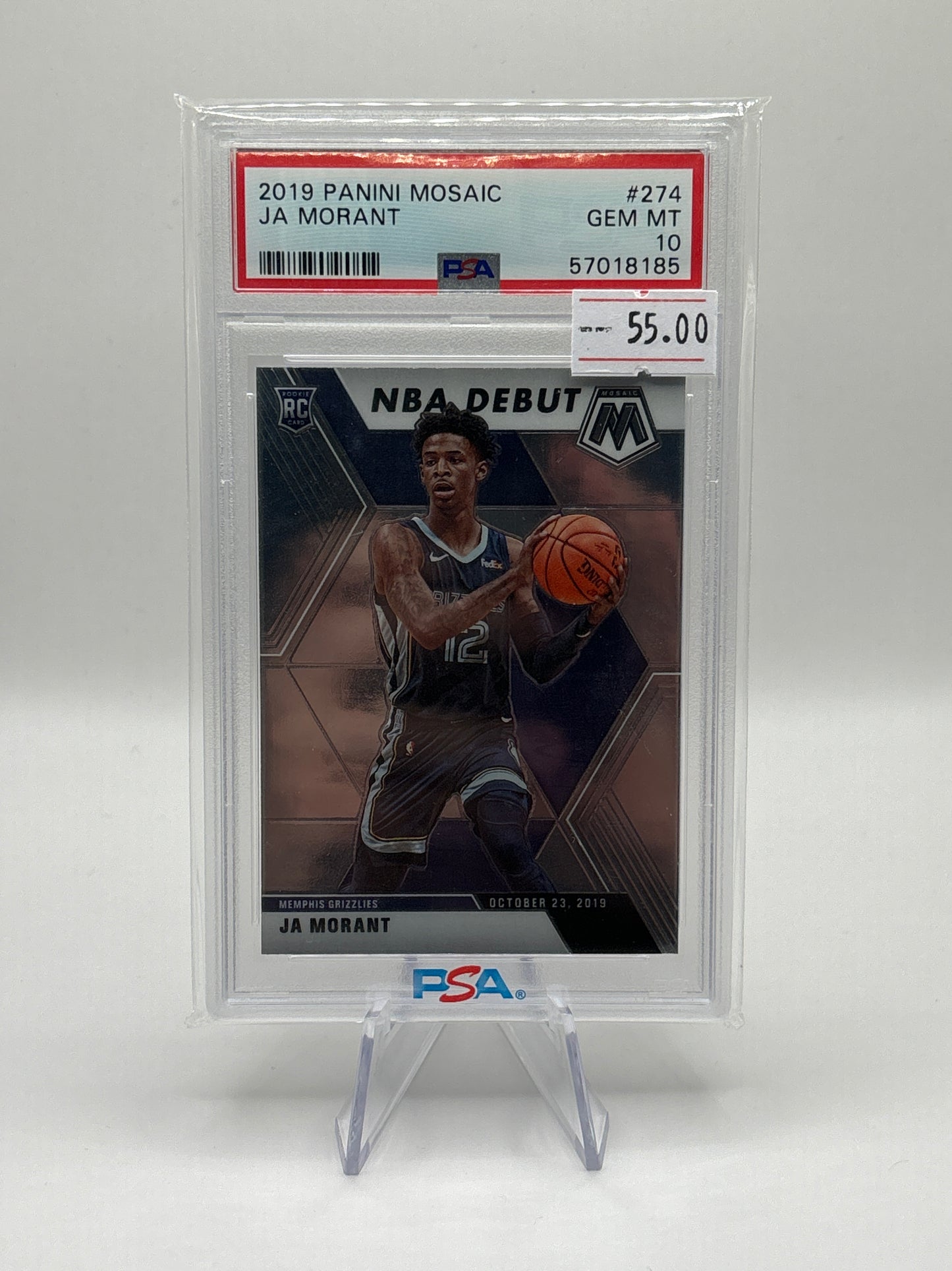 2019 Panini Mosaic Ja Morant Mosiac RC PSA Gem Mint 10