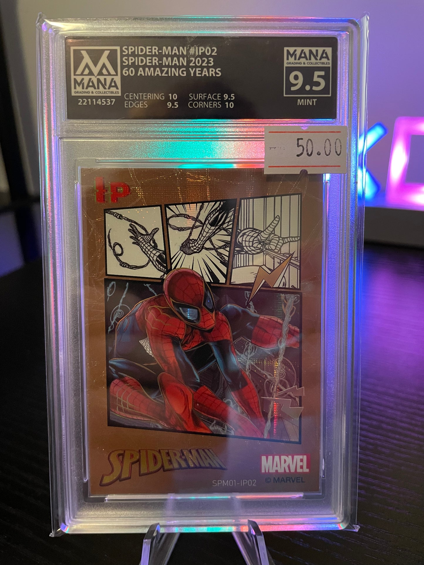2023 Spider Man “60 Amazing Years” IP Spider Man Mana 9.5 Mint