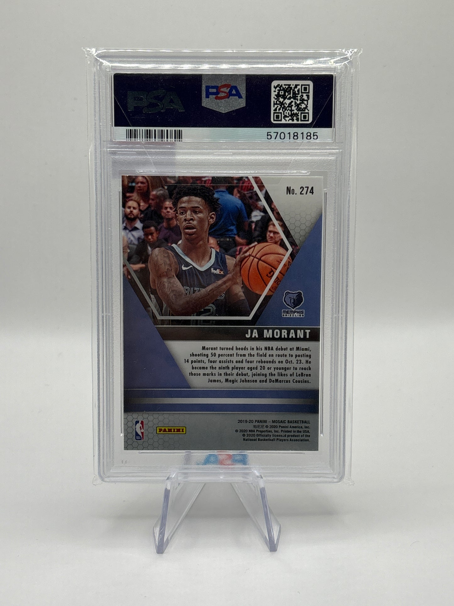 2019 Panini Mosaic Ja Morant Mosiac RC PSA Gem Mint 10