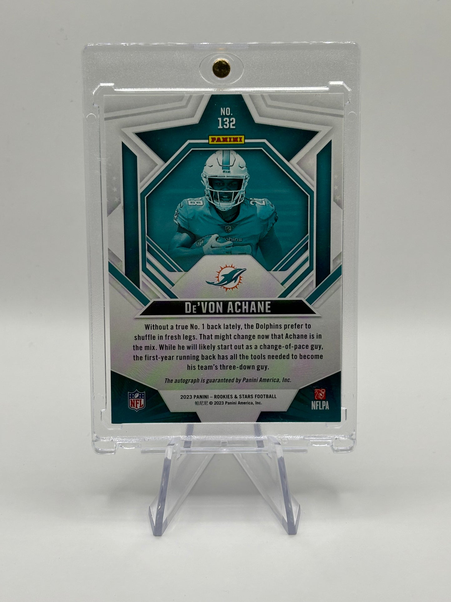 2023 Panini Rookies & Stars - De'Von Achane /50 AUTO RC