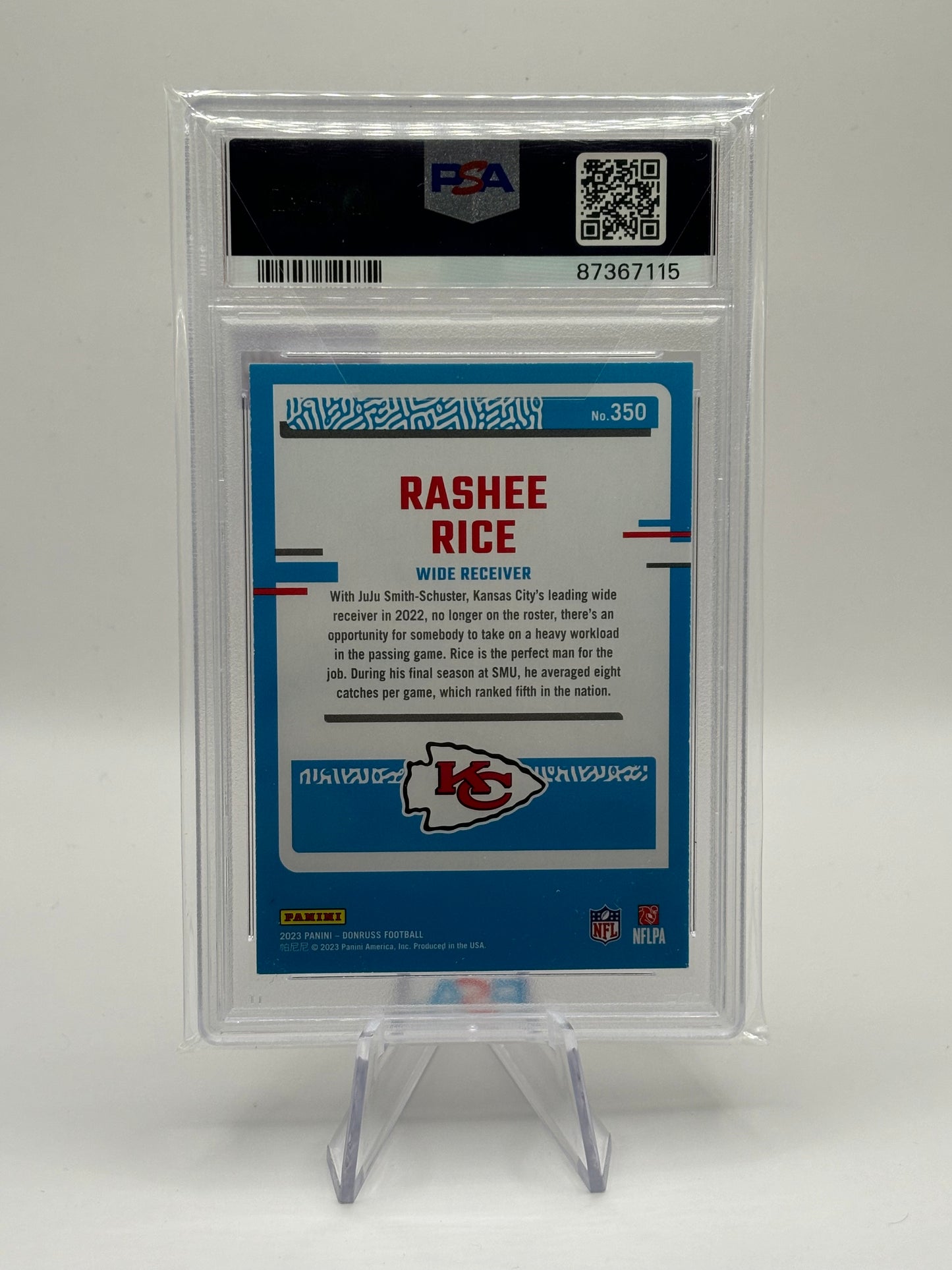 2023 Panini Donruss - Rated Rookie Press Proof Red #350 Rashee Rice (RC) PSA 9