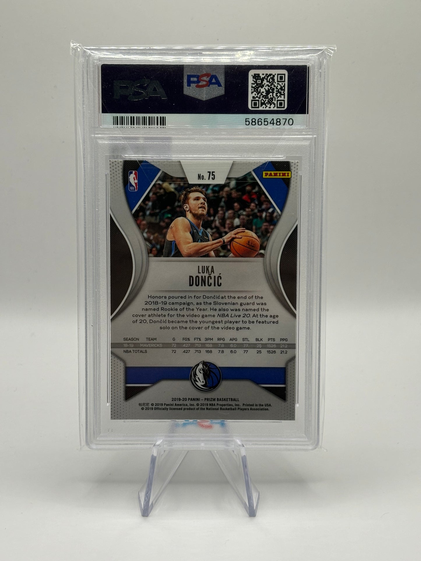 2019 Panini Prizm #75 Luka Dončić PSA Gem Mint 10