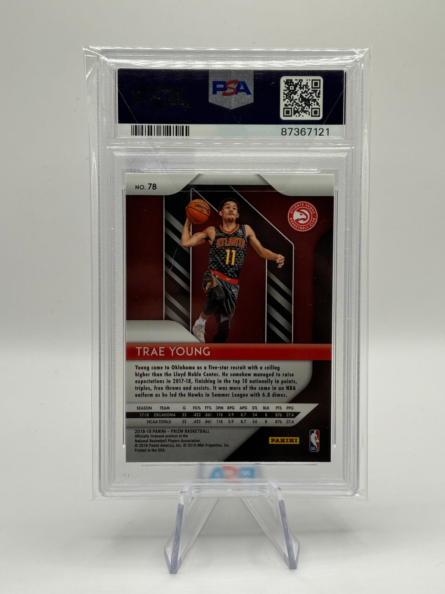2018 Panini Prizm Trae Young (RC) PSA 8