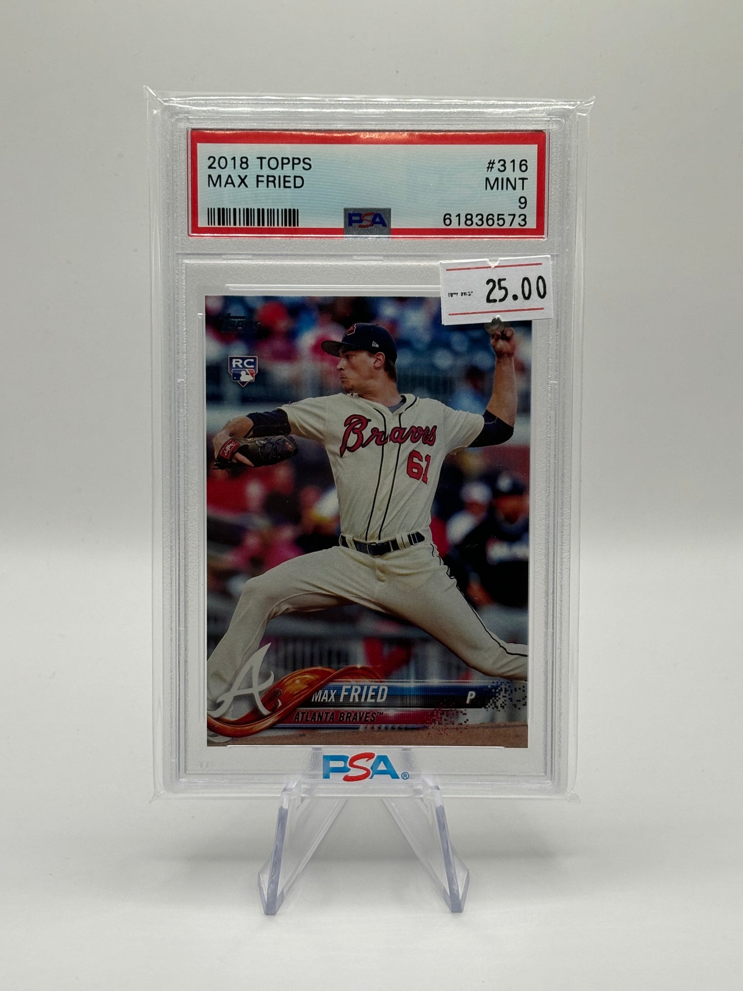 2018 MLB Topps Max Fried RC PSA Mint 9