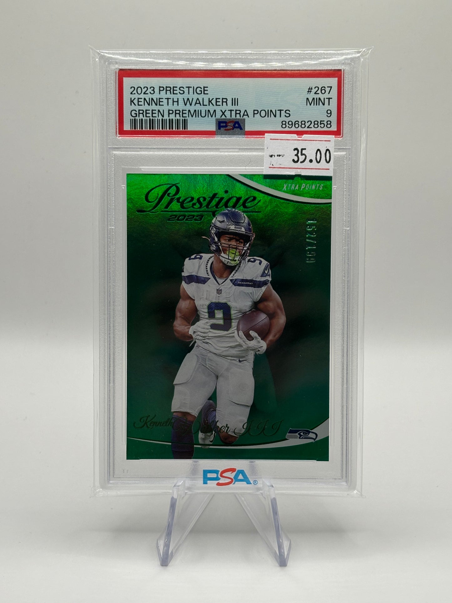 2023 Prestige Kenneth Walker III Green Xtra Points PSA Mint 9 /199