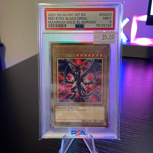 2021 Yu-Gi-Oh 1st Ed. Red Eyes Black Dragon PSA Mint 9