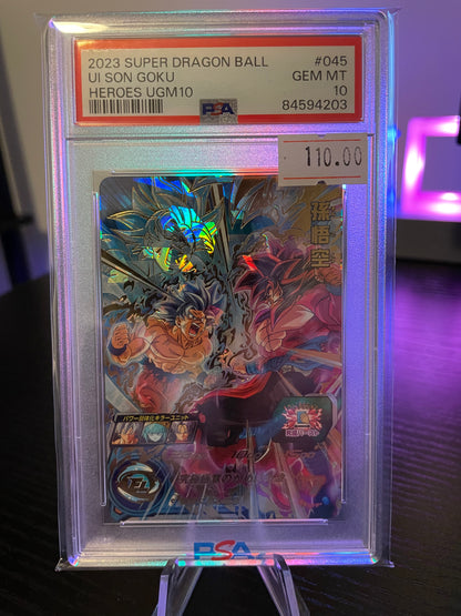 Super Dragon Ball Heroes Ultra God Mission 5 UI Goku vs Limit Breaker SSJ4 Goku PSA 10