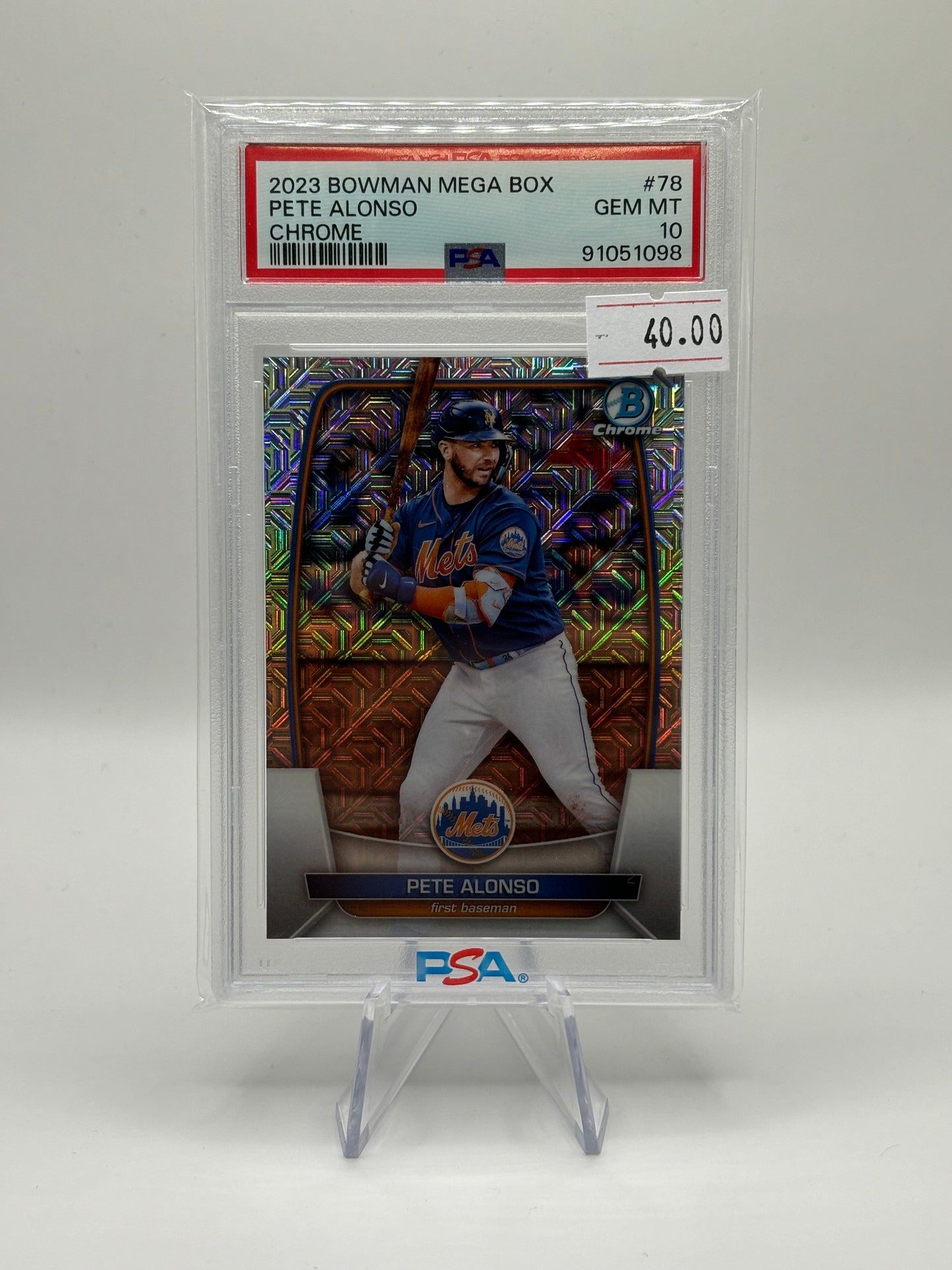 2023 Bowman Chrome Mojo Refractor #78 Pete Alonso PSA Gem Mint 10