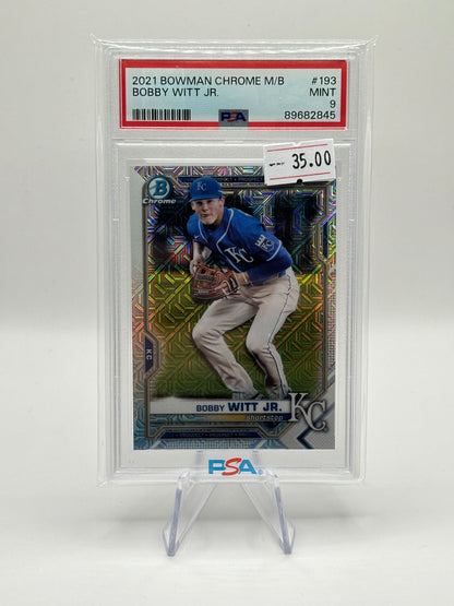 2021 Bowman Chrome Prospects Bobby Witt Jr. #BCP193 PSA MINT 9 KC Royals RC